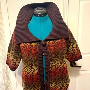 Fun for Fall DKNY Jeans brown and Gold cardigan. Size Medium